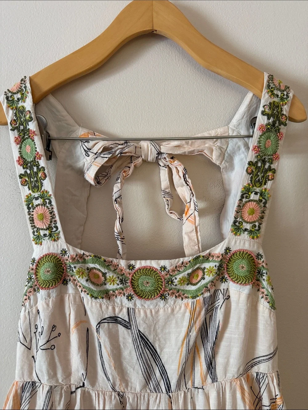 Anthropology Square Neck Floral Tiered Maxi Dress S - Picture 5 of 9